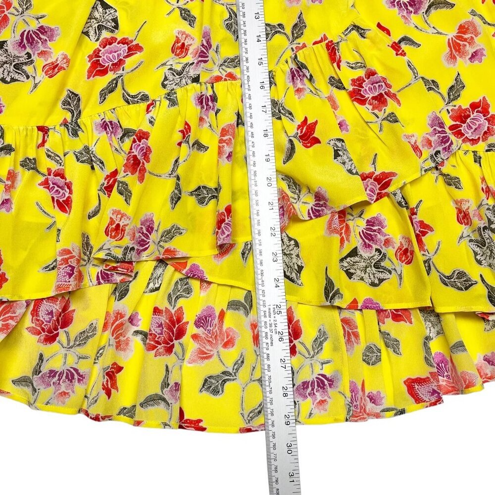Joie Floral Print Midi Hi Lo Ruffle Skirt Womens XS / 2 - Picture 8 of 12